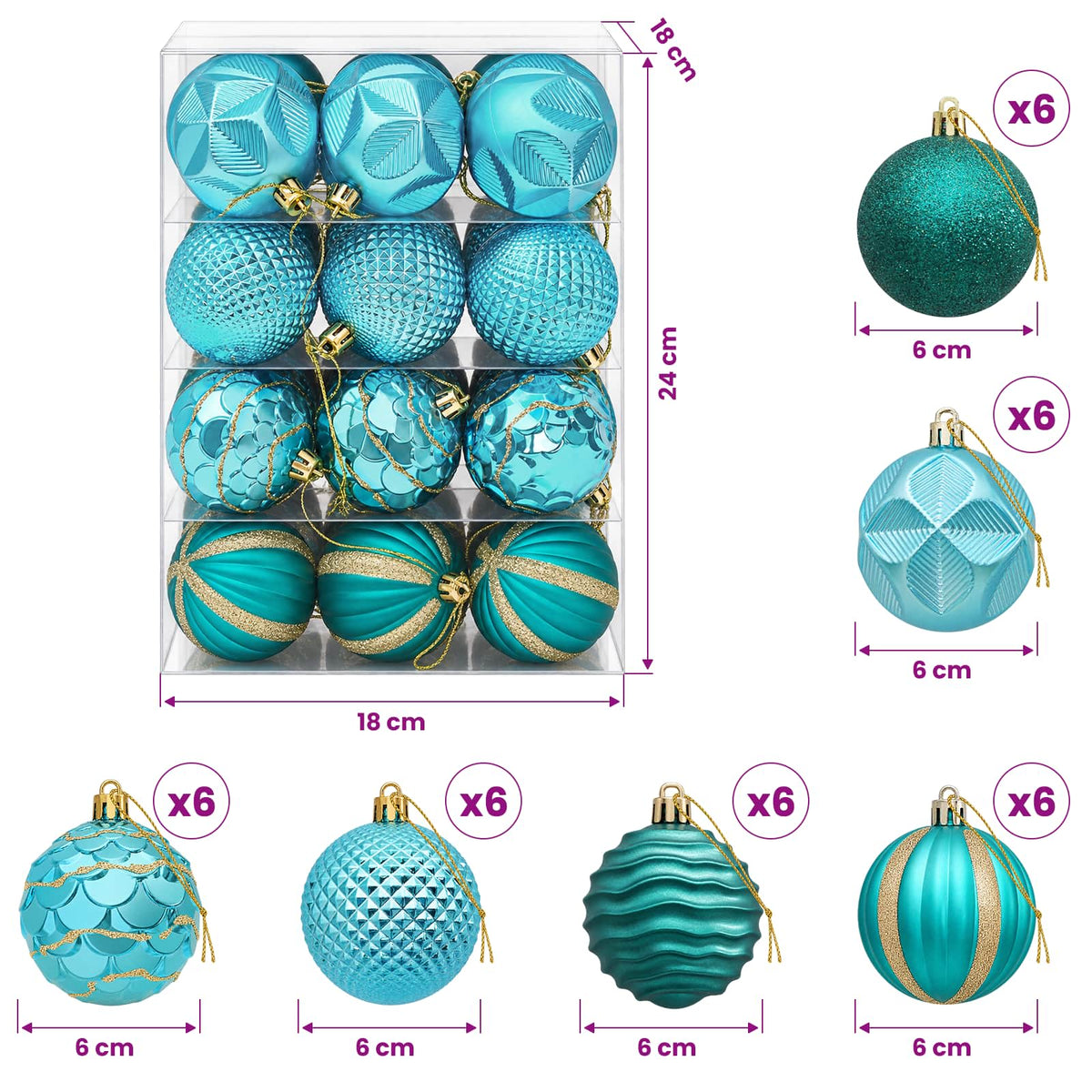 vidaXL Christmas Ball Set 36 pcs Green 6 cm Polystyrene