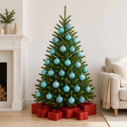 vidaXL Christmas Ball Set 36 pcs Turquoise 6 cm Polystyrene