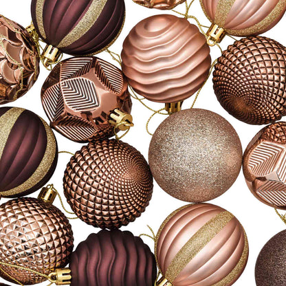 vidaXL Christmas Ball Set 36 pcs Champagne and Brown 6 cm Polystyrene