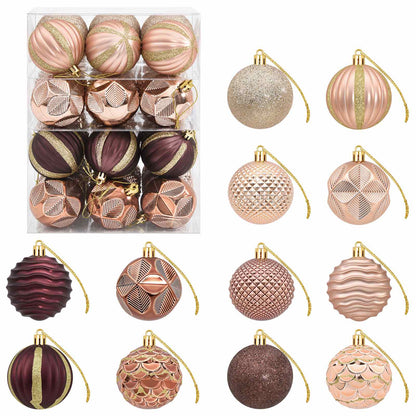 vidaXL Christmas Ball Set 36 pcs Champagne and Brown 6 cm Polystyrene