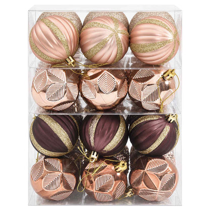 vidaXL Christmas Ball Set 36 pcs Champagne and Brown 6 cm Polystyrene