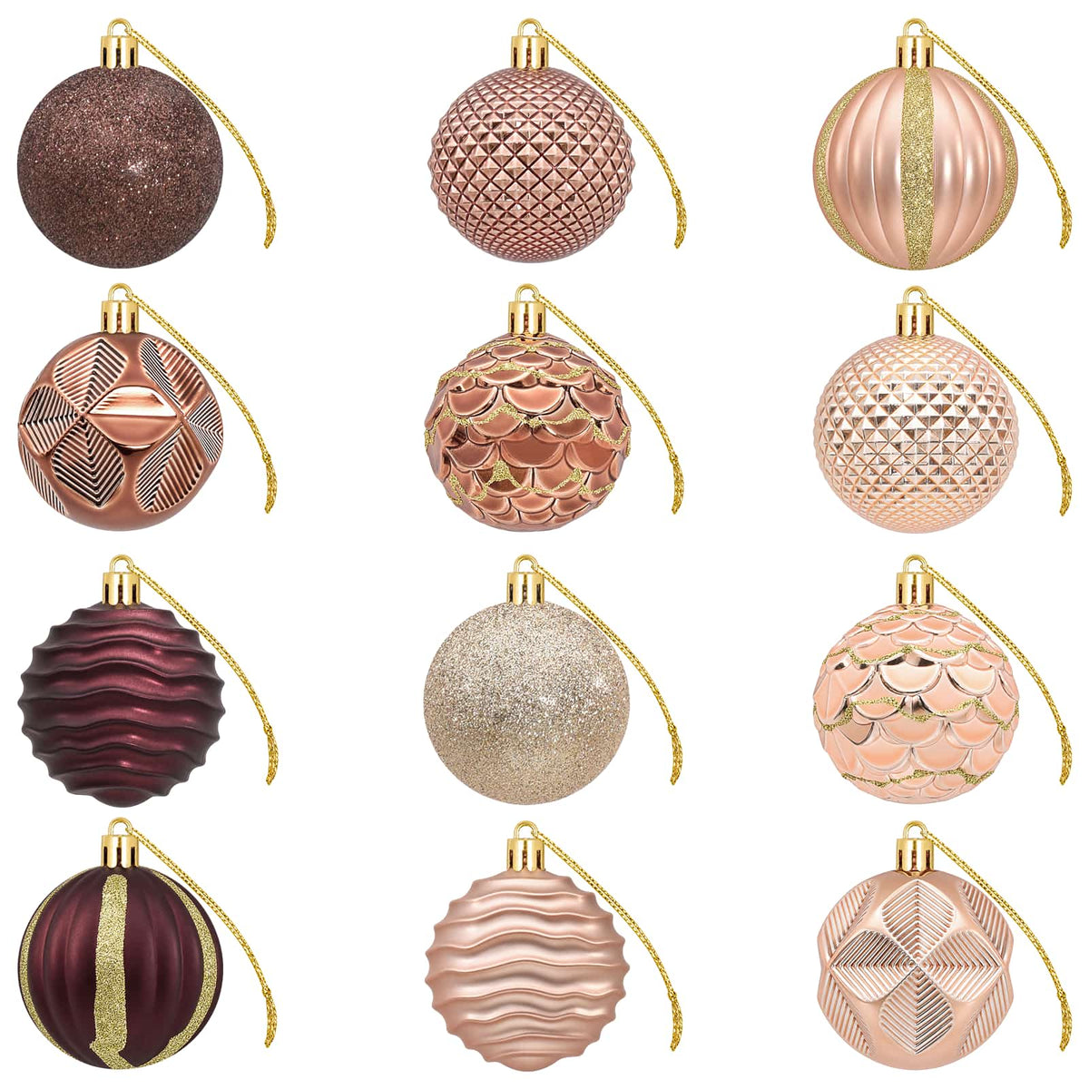 vidaXL Christmas Ball Set 36 pcs Champagne and Brown 6 cm Polystyrene