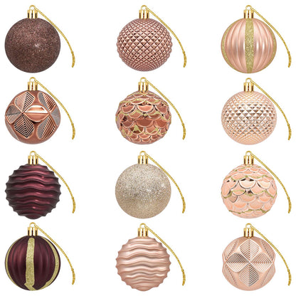 vidaXL Christmas Ball Set 36 pcs Champagne and Brown 6 cm Polystyrene