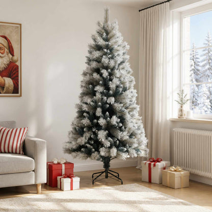 vidaXL Artificial Hinged Christmas Tree 210 cm PVC and Metal