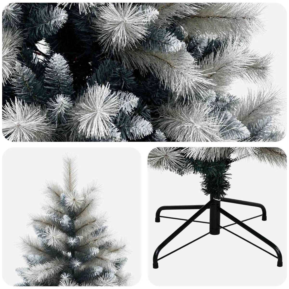 vidaXL Artificial Hinged Christmas Tree 210 cm PVC and Metal