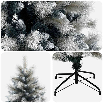 vidaXL Artificial Hinged Christmas Tree 210 cm PVC and Metal