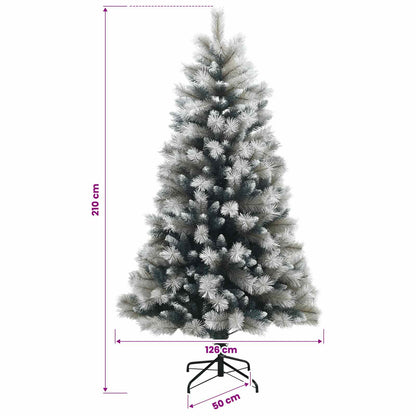 vidaXL Artificial Hinged Christmas Tree 210 cm PVC and Metal
