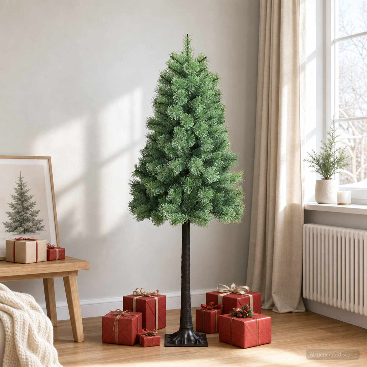 vidaXL Artificial Hinged Christmas Tree 180 cm PVC and Metal Green