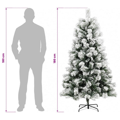 vidaXL Artificial Hinged Christmas Tree 180 cm PVC and Metal