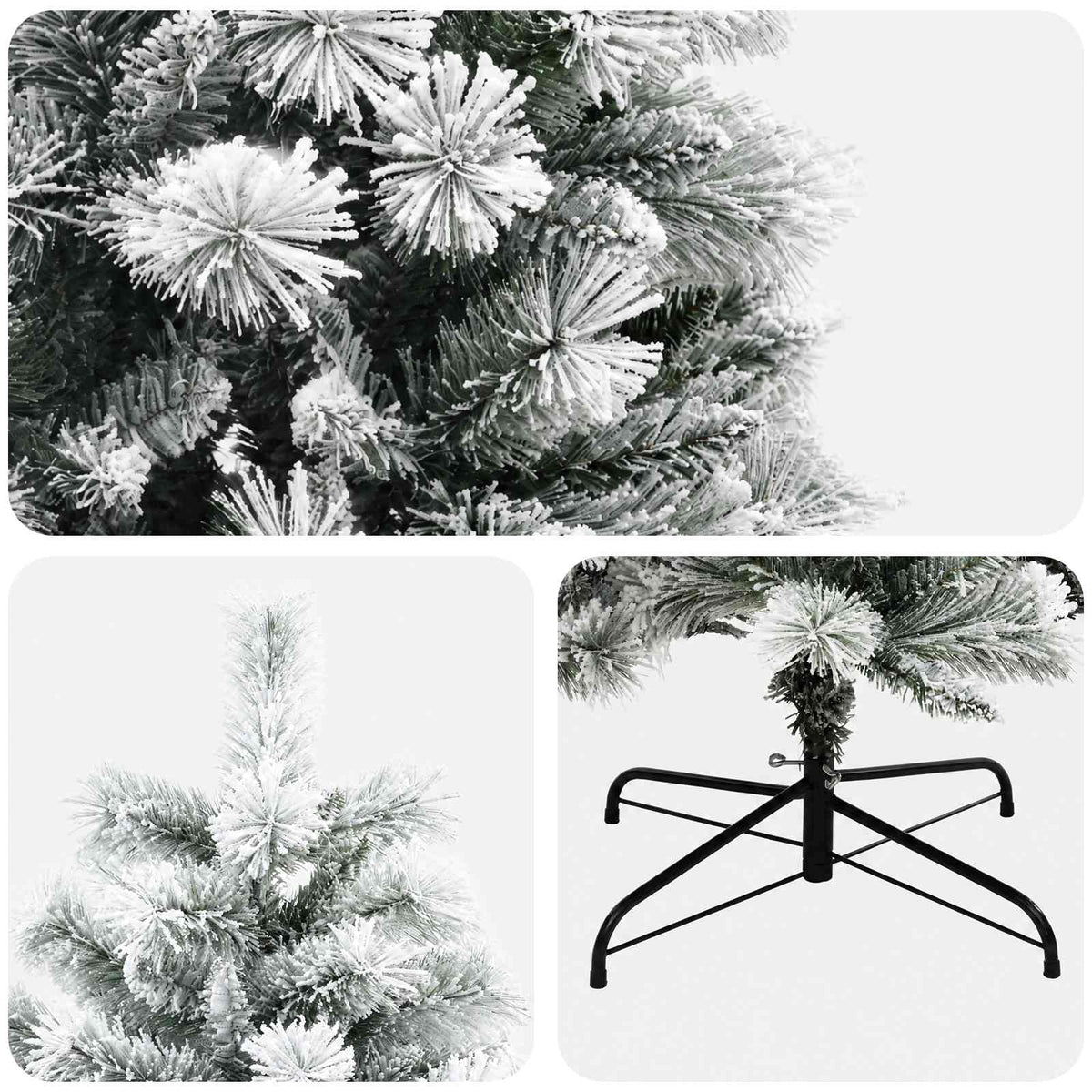 vidaXL Artificial Hinged Christmas Tree 210 cm PVC and Metal