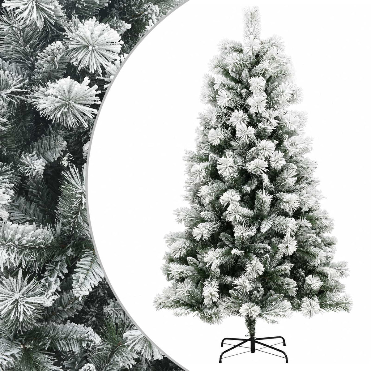 vidaXL Artificial Hinged Christmas Tree 210 cm PVC and Metal