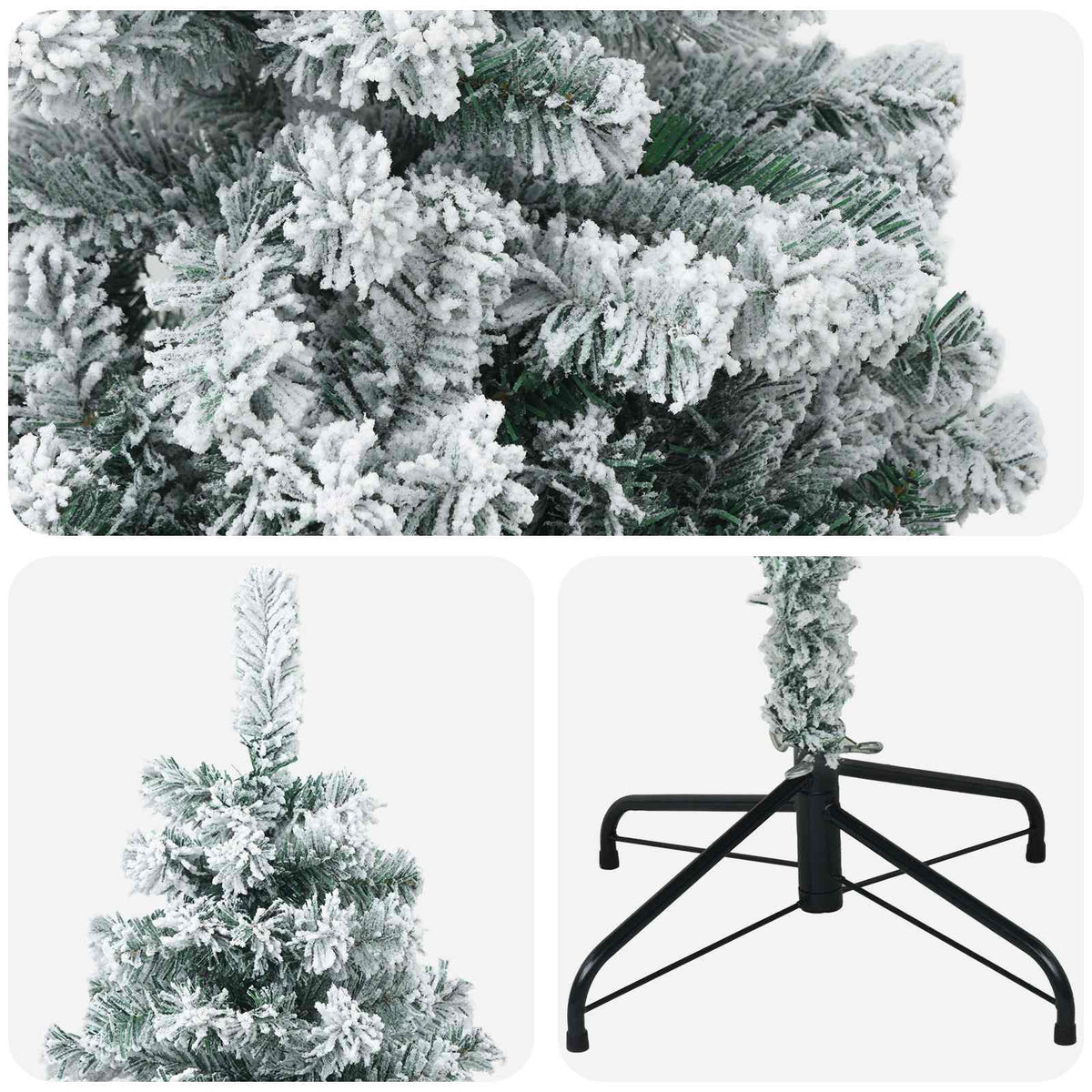 vidaXL Artificial Christmas Tree 180 cm PVC and Steel Green and White