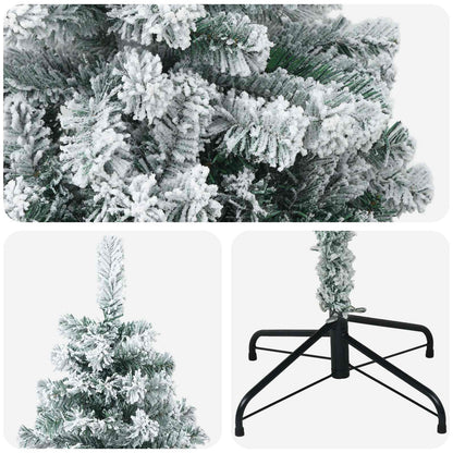 vidaXL Artificial Christmas Tree 240 cm PVC and Steel Green and White
