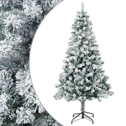 vidaXL Artificial Christmas Tree 240 cm PVC and Steel Green and White
