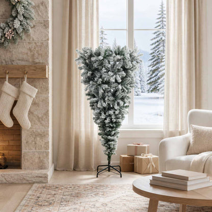 vidaXL Upside-down Artificial Christmas Tree 120 cm PVC and Steel