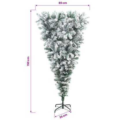 vidaXL Upside-down Artificial Christmas Tree 150 cm PVC and Steel