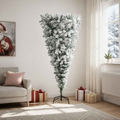 vidaXL Upside-down Artificial Christmas Tree 210 cm PVC and Steel