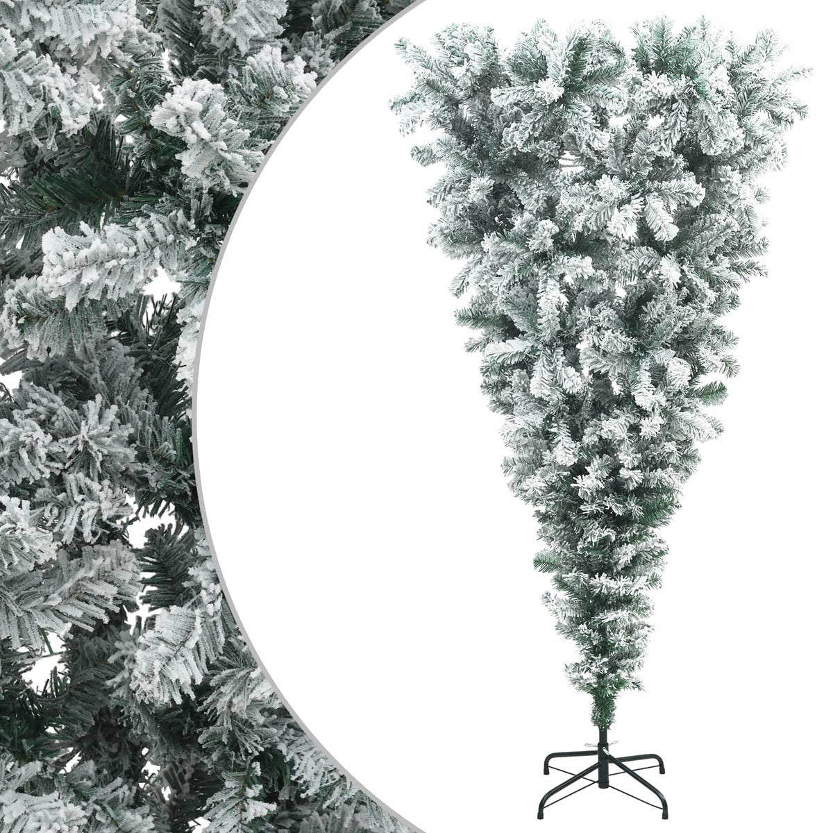 vidaXL Upside-down Artificial Christmas Tree 210 cm PVC and Steel