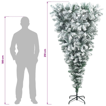 vidaXL Upside-down Artificial Christmas Tree 210 cm PVC and Steel