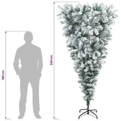 vidaXL Upside-down Artificial Christmas Tree 240 cm PVC and Steel