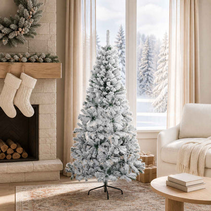 vidaXL Artificial Christmas Tree 120 cm PVC and Steel Green and White