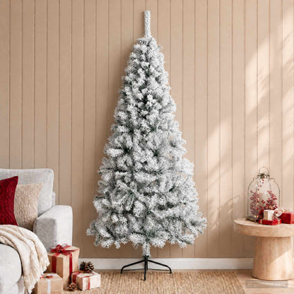 vidaXL Artificial Christmas Tree 180 cm PVC and Steel Green and White