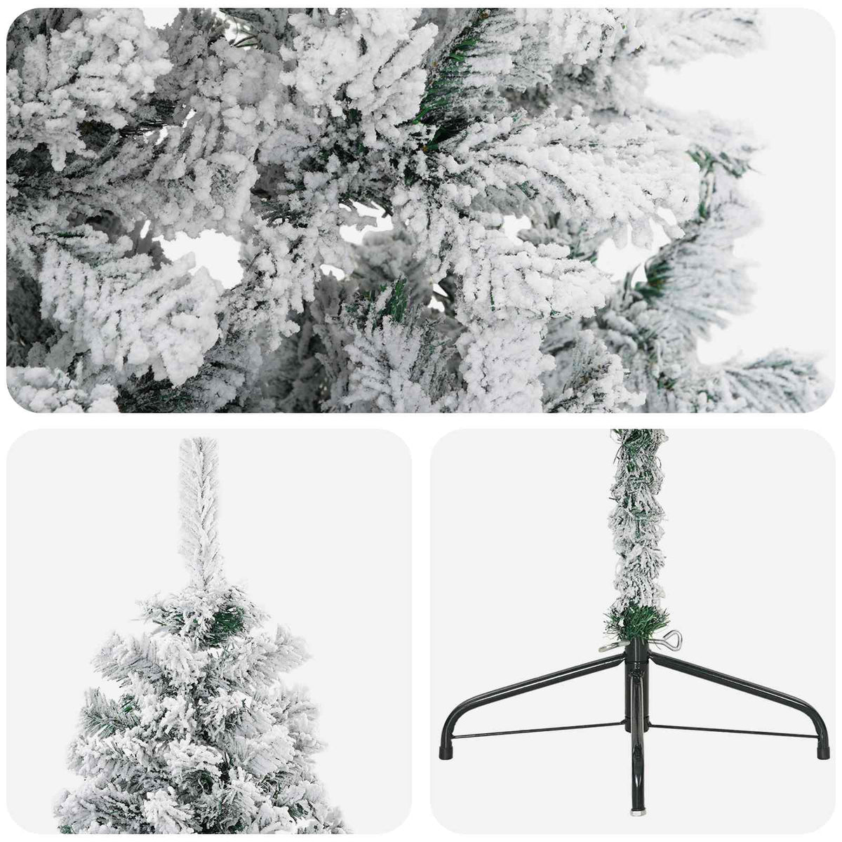 vidaXL Artificial Christmas Tree 240 cm PVC and Steel Green and White