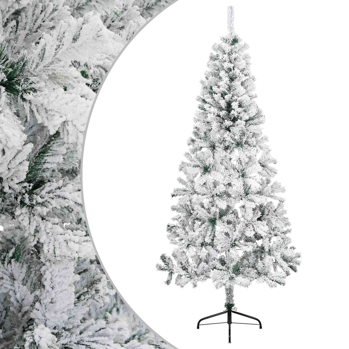 vidaXL Artificial Christmas Tree 240 cm PVC and Steel Green and White