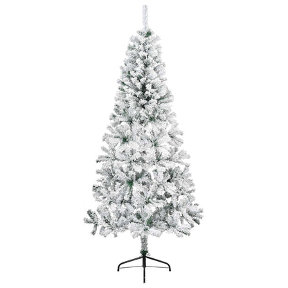 vidaXL Artificial Christmas Tree 240 cm PVC and Steel Green and White