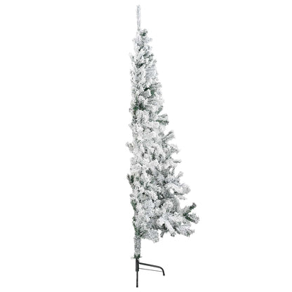 vidaXL Artificial Christmas Tree 240 cm PVC and Steel Green and White