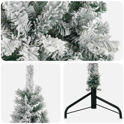 vidaXL Artificial Christmas Tree 210 cm PVC and Steel Green and White