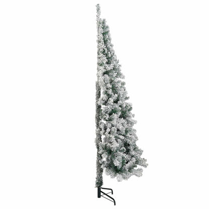 vidaXL Artificial Christmas Tree 210 cm PVC and Steel Green and White