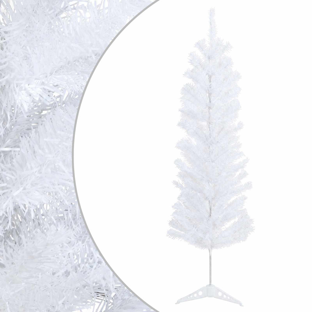 vidaXL Artificial Slim Christmas Tree 120 cm PVC and Steel White