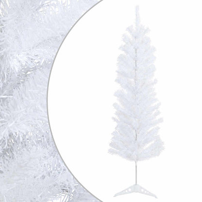 vidaXL Artificial Slim Christmas Tree 120 cm PVC and Steel White