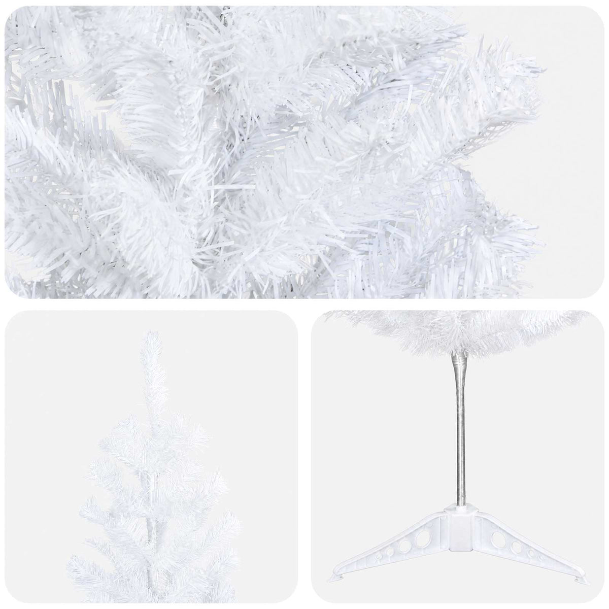 vidaXL Artificial Slim Christmas Tree 150 cm PVC and Steel White