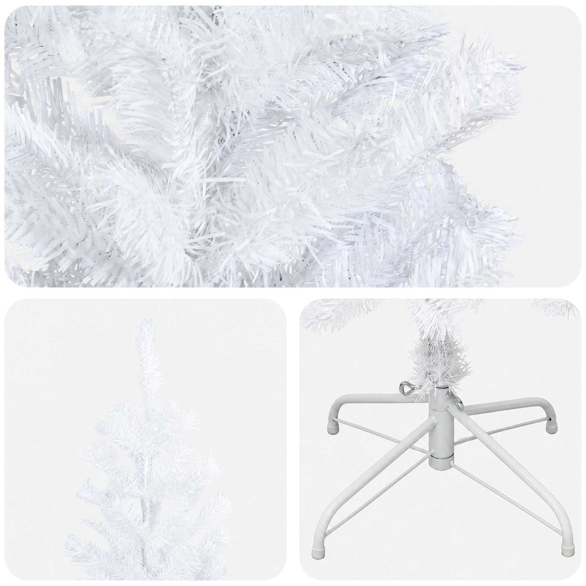 vidaXL Artificial Slim Christmas Tree 240 cm PVC and Steel White
