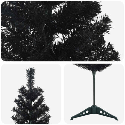 vidaXL Artificial Slim Christmas Tree 150 cm PVC and Steel Black