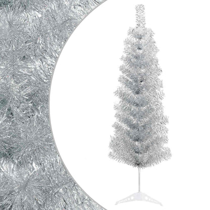 vidaXL Artificial Slim Christmas Tree 150 cm PVC and Steel Silver