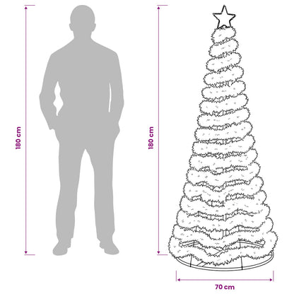 vidaXL LED Tinsel Christmas Tree with Base EKENAS 180 cm 220 LEDs