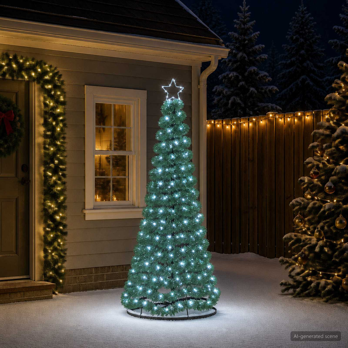 vidaXL LED Tinsel Christmas Tree with Base EKENAS 180 cm 220 LEDs