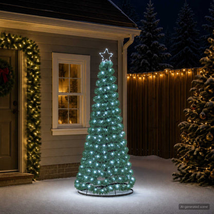 vidaXL LED Tinsel Christmas Tree with Base EKENAS 180 cm 220 LEDs