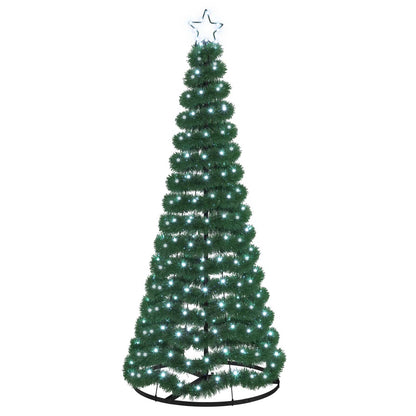 vidaXL LED Tinsel Christmas Tree with Base EKENAS 180 cm 220 LEDs
