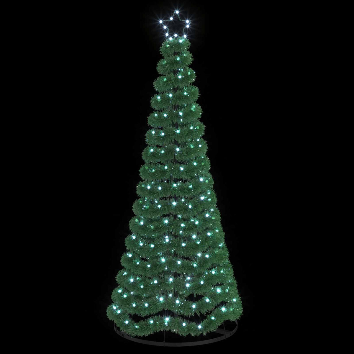 vidaXL LED Tinsel Christmas Tree with Base EKENAS 180 cm 220 LEDs