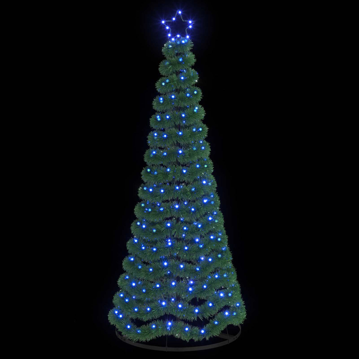 vidaXL LED Tinsel Christmas Tree with Base EKENAS 180 cm 220 LEDs Blue