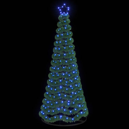 vidaXL LED Tinsel Christmas Tree with Base EKENAS 180 cm 220 LEDs Blue