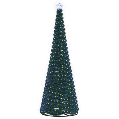 vidaXL LED Tinsel Christmas Tree with Base EKENAS 300 cm 475 LEDs Blue