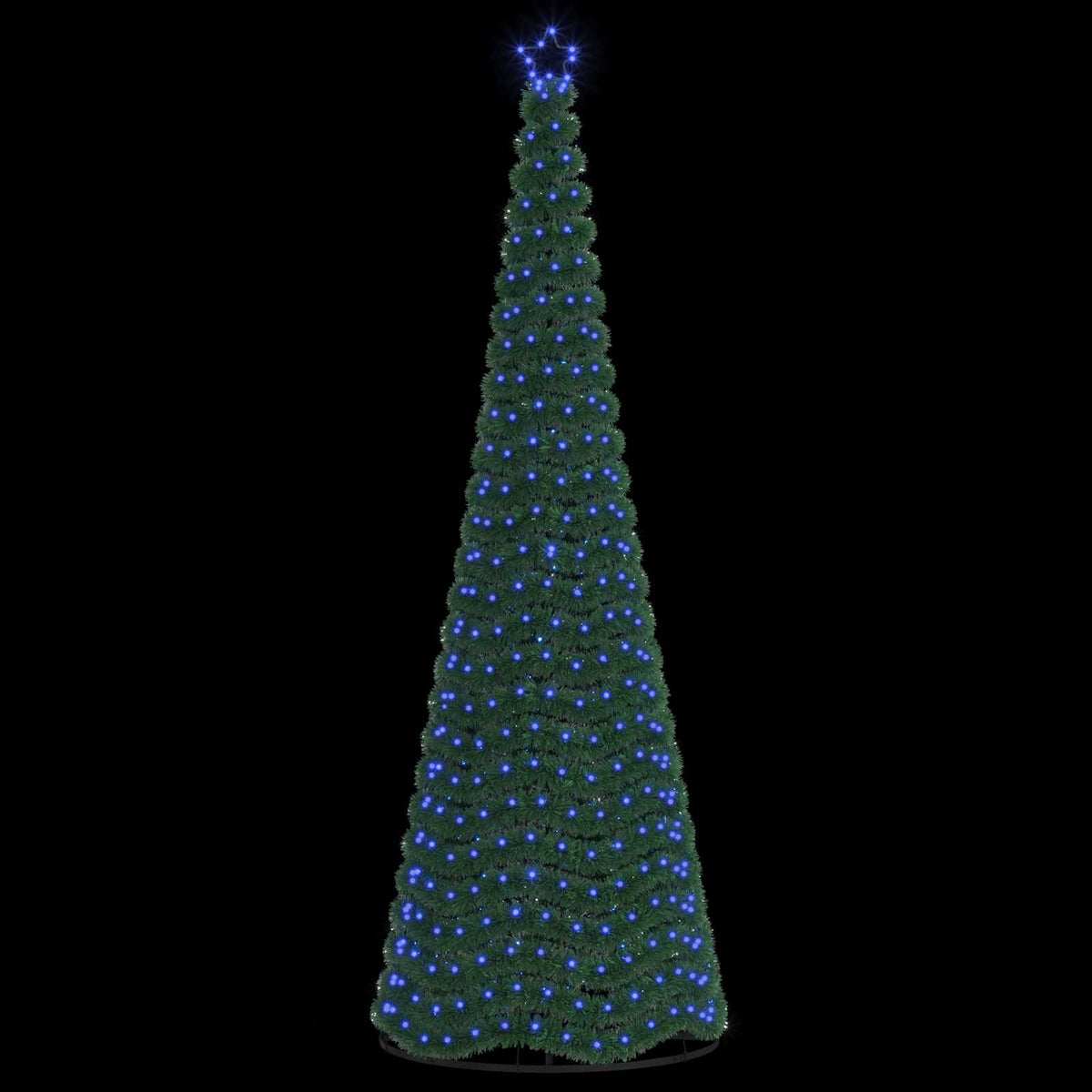 vidaXL LED Tinsel Christmas Tree with Base EKENAS 300 cm 475 LEDs Blue