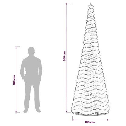 vidaXL LED Tinsel Christmas Tree with Base EKENAS 300 cm 475 LEDs Blue