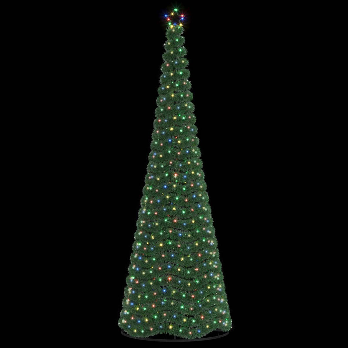 vidaXL LED Tinsel Christmas Tree with Base EKENAS 300 cm 475 LEDs