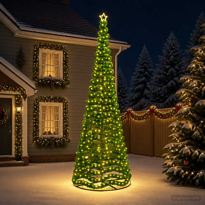 vidaXL LED Tinsel Christmas Tree with Base EKENAS 400 cm 588 LEDs